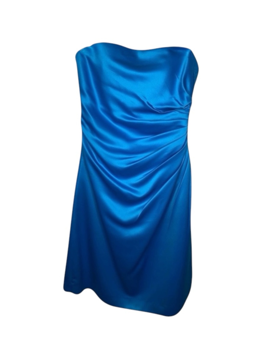 Bill Levkoff ᪥ Sateen Strapless Formal Cocktail Mini Dress ᪥ Aegean Blue ᪥ 6 - Picture 2 of 16
